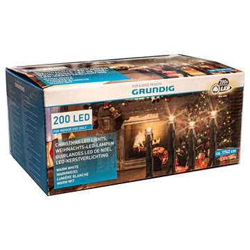 Indendørs lyskæde med 200 LED’er fra tyske Grundig